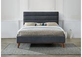 4ft6 Double Mayfair Dark Grey Soft Velvet Fabric Upholstered Bed Frame 2